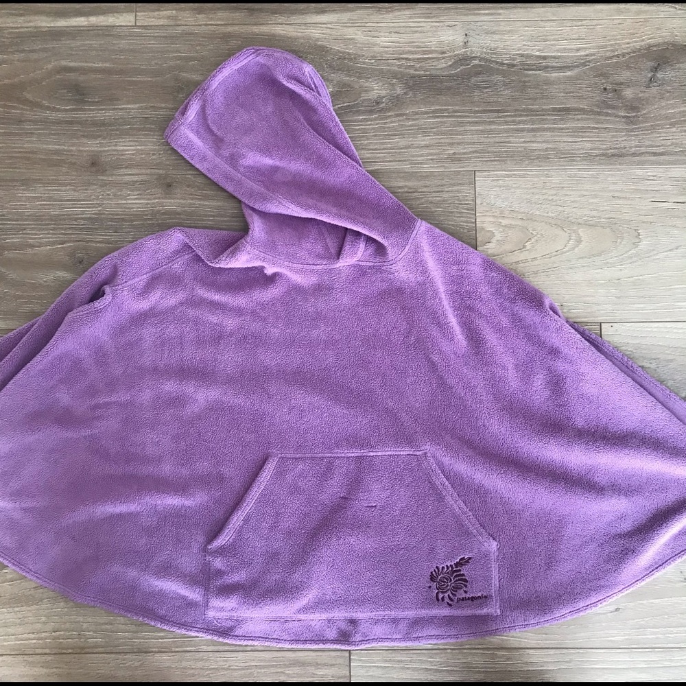 purple fuzzy poncho for girls